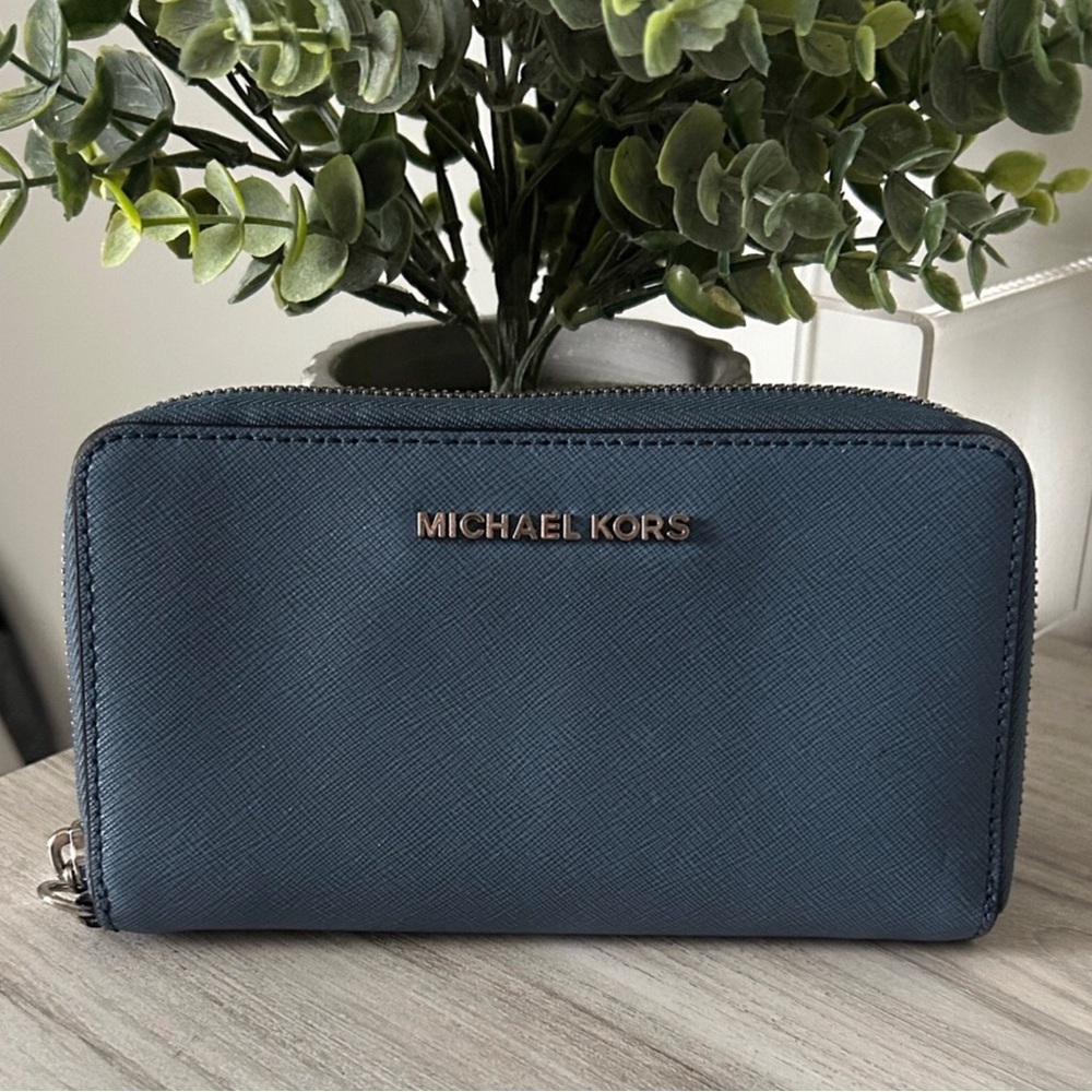 Michael Kors | Teal Zip-Around Wallet